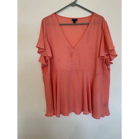 Torrid Flowy Women's Pink Peplum Polyester Top- Size 3 - Picture 1 of 9